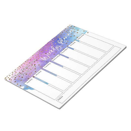 Bloc-note Aquarelle Brushstroke & Confetti Planificateur heb (Incliné)