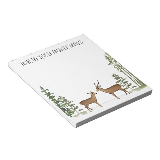 Bloc-note aquarelle cerf chic (Incliné)