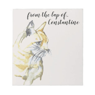 Bloc-note Aquarelle Chat Orange Blanc Tabby des genoux de