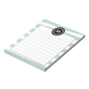 Bloc-note Aquarelle chic et monogramme noir