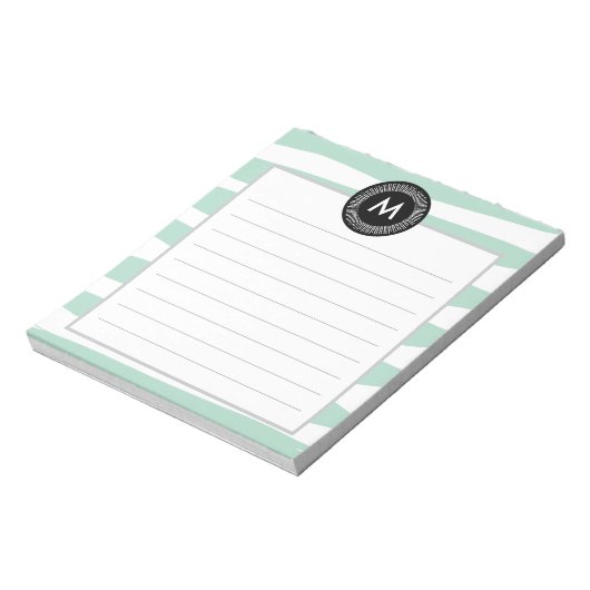 Bloc-note Aquarelle chic et monogramme noir (Tourné)
