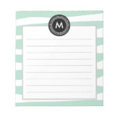 Bloc-note Aquarelle chic et monogramme noir (Devant)