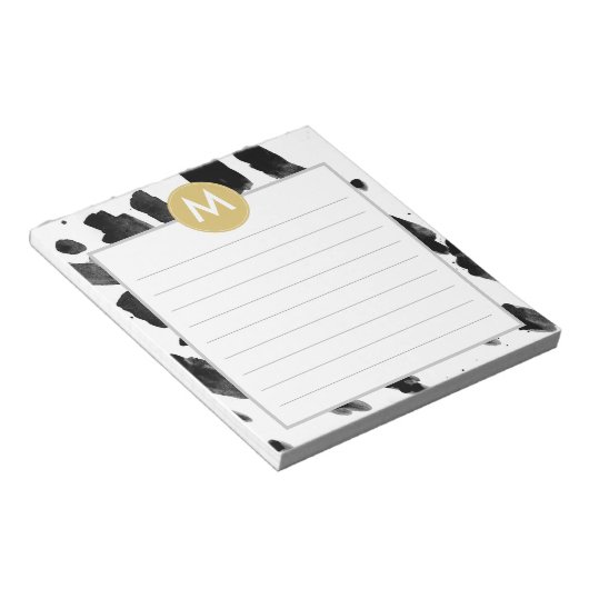 Bloc-note Aquarelle chic et monogramme or (Incliné)