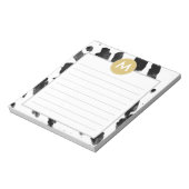 Bloc-note Aquarelle chic et monogramme or (Tourné)