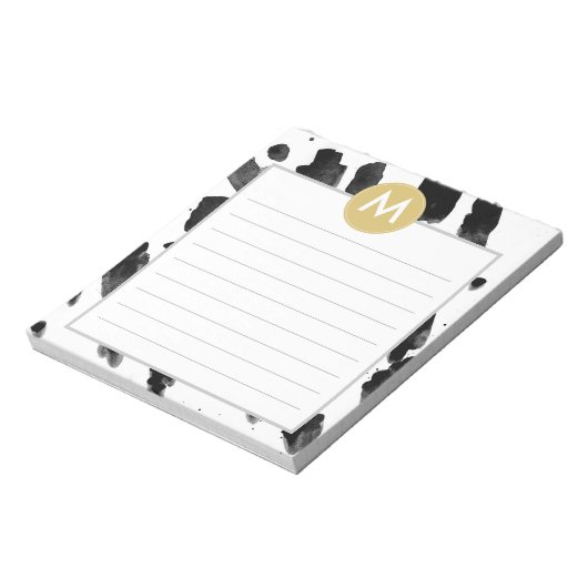 Bloc-note Aquarelle chic et monogramme or (Tourné)