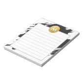 Bloc-note Aquarelle chic et monogramme or (Tourné)