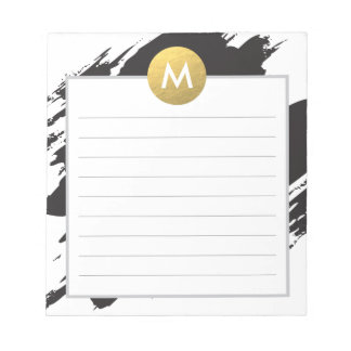 Bloc-note Aquarelle chic et monogramme or