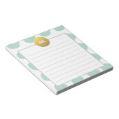 Bloc-note Aquarelle chic et monogramme or Min (Incliné)