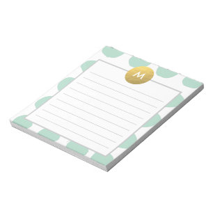 Bloc-note Aquarelle chic et monogramme or Min