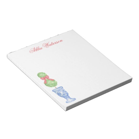 Bloc-note Aquarelle Chinoiserie Christmas Bow Topiary (Incliné)