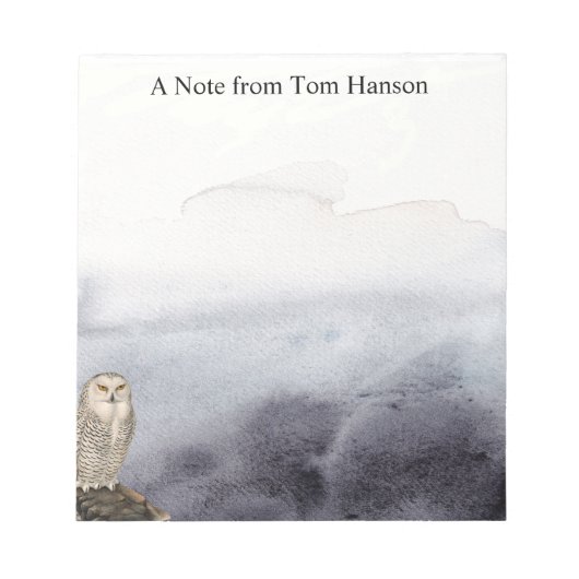 Bloc-note Aquarelle Chouette Bleu Nuages Personnalisés (Devant)