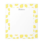 Bloc-note Aquarelle Citron Motif 2 (Devant)