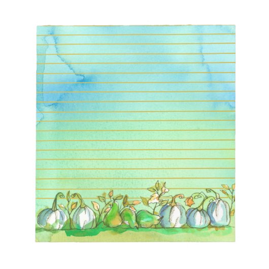 Bloc-note Aquarelle Citrouille Fantôme d'automne (Devant)