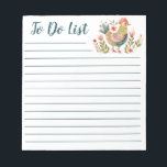 Bloc-note Aquarelle colorée Poulet Folk Art à faire Liste<br><div class="desc">Un bloc-notes mignon à faire liste avec un poulet d'aquarelle coloré d'art populaire. Si mignon pour hiérarchiser vos tâches. Conçu pour vous par Blackberry Boulevard.</div>