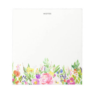 Bloc-note Aquarelle colorée Printemps fleurit Floral