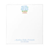 Bloc-note Aquarelle Côte Bleu Hydrangée Élégante Dame (Devant)