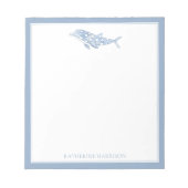 Bloc-note Aquarelle côtière bleu Polka Dot Dolphin (Devant)