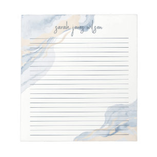 Bloc-note Aquarelle Côtière Bleue Abstraite Beige