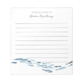 Bloc-note Aquarelle côtière Poisson Liné Personnalisé (Devant)