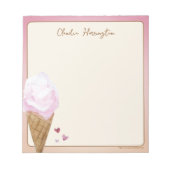 Bloc-note Aquarelle Crème de glace rose Papier à lettres per (Devant)