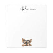 Bloc-note Aquarelle Cute Peeking Yorkie Personnalisé (Devant)