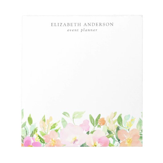 Bloc-note Aquarelle Dainty Fleurs | Pastel Floral (Devant)