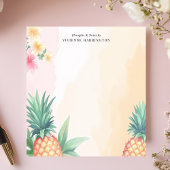 Bloc-note Aquarelle d'ananas tropicale personnalisée