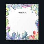 Bloc-note Aquarelle de cactus succulent<br><div class="desc">Un design moderne et original pour cette collection d'aquarelles : cactus colorés et succulents,  le bon mélange entre un design botanique classique et un thème audacieux avec des plantes du désert. Parfait pour tous les amateurs de cactus !</div>