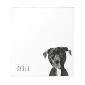 Bloc-note Aquarelle de chien taureau Pit | Ajouter Votre Nom (Devant)