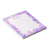 Bloc-note Aquarelle de feuillage Floral violet Feuille (Incliné)