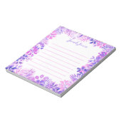 Bloc-note Aquarelle de feuillage Floral violet Feuille (Tourné)