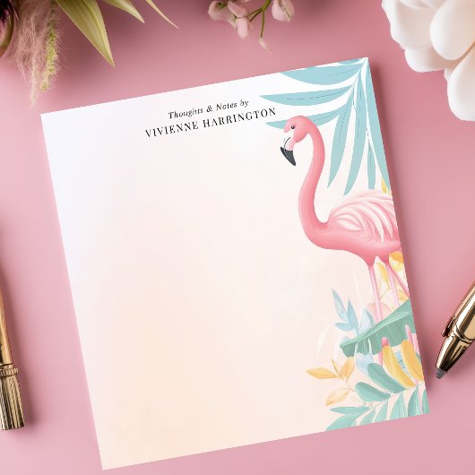 Bloc-note Aquarelle de Flamant rose rose tropical personnali