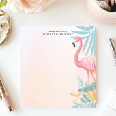 Bloc-note Aquarelle de Flamant rose rose tropical personnali