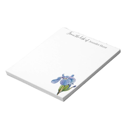 Bloc-note Aquarelle de fleur bleu Iris (Tourné)