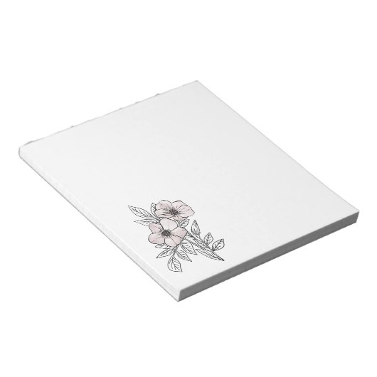 Bloc-note Aquarelle de fleurs art, élément esthétique (Incliné)