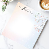 Bloc-note Aquarelle de la branche neige d'hiver personnalisé