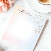 Bloc-note Aquarelle de la branche neige d'hiver personnalisé