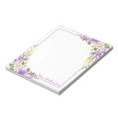 Bloc-note Aquarelle de lavande pourpre personnalisée Floral (Tourné)