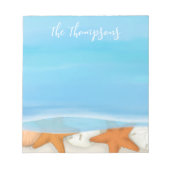 Bloc-note Aquarelle de plage Coques Whimsical Coastal Blue (Devant)