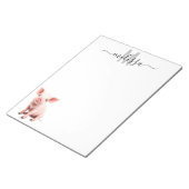Bloc-note Aquarelle de porc mignonne Nom du monogramme Bloc- (Incliné)