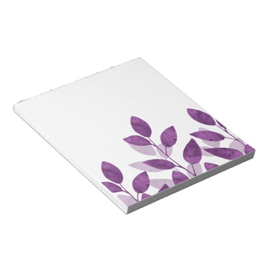 Bloc-note Aquarelle de prune Feuilles (Incliné)