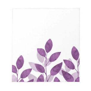 Bloc-note Aquarelle de prune Feuilles