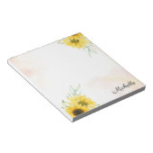 Bloc-note Aquarelle de tournesol jaune personnalisée (Incliné)