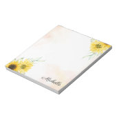 Bloc-note Aquarelle de tournesol jaune personnalisée (Tourné)