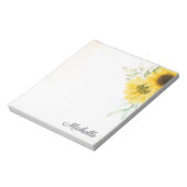 Bloc-note Aquarelle de tournesol jaune personnalisée (Tourné)