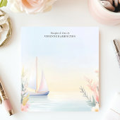 Bloc-note Aquarelle de voilier Tranquille Floral Personnalis