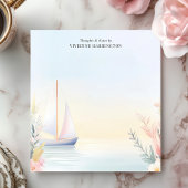 Bloc-note Aquarelle de voilier Tranquille Floral Personnalis