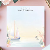 Bloc-note Aquarelle de voilier Tranquille Floral Personnalis