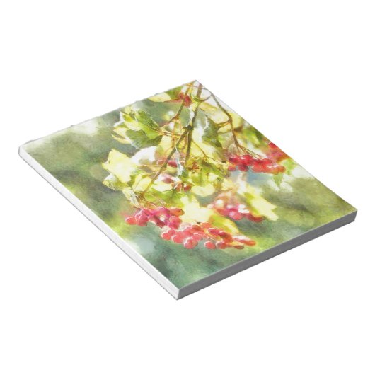 Bloc-note Aquarelle des baies d'hiver (Incliné)