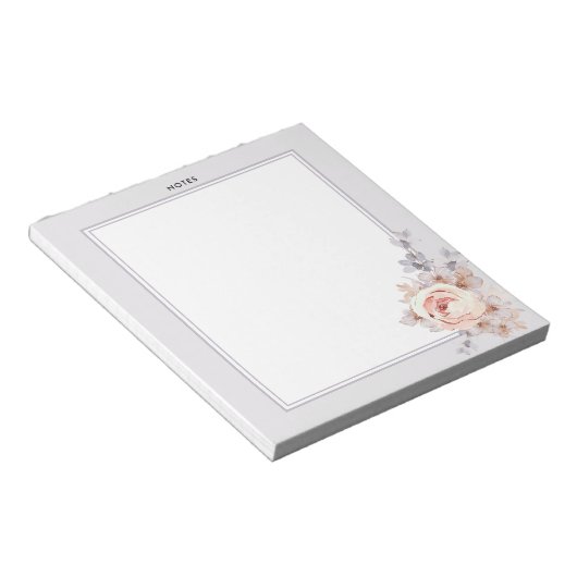 Bloc-note Aquarelle double bordure floue fleurit (Incliné)